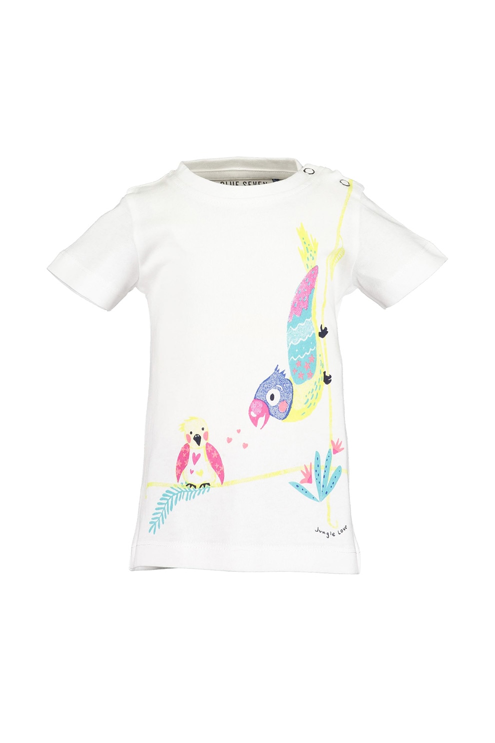 Blue Seven, Tricou cu animale, Alb/Roz/Galben