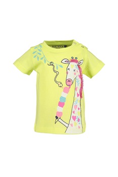 Blue Seven, Tricou cu decolteu la baza gatului si imprimeu grafic, Verde fistic/Verde/Turcoaz Blue Seven, Tricou cu decolteu la baza gatului si imprimeu grafic, Verde fistic/Verde/Turcoaz