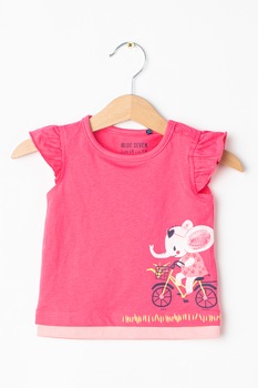 Blue Seven, Top cu imprimeu, Fucsia/Verde lime/Gri inchis Blue Seven, Top cu imprimeu, Fucsia/Verde lime/Gri inchis