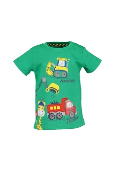 Blue Seven, Tricou de bumbac cu imprimeu grafic, Verde/Galben/Rosu, 68 CM Blue Seven, Tricou de bumbac cu imprimeu grafic, Verde/Galben/Rosu, 68 CM