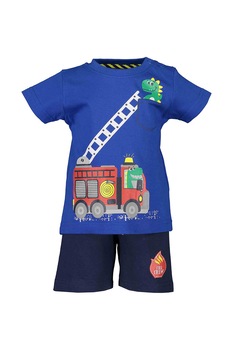 Blue Seven, Set de tricou si pantaloni scurti, 2 piese, baieti, cu imprimeu, Albastru/Rosu/Verde Blue Seven, Set de tricou si pantaloni scurti, 2 piese, baieti, cu imprimeu, Albastru/Rosu/Verde
