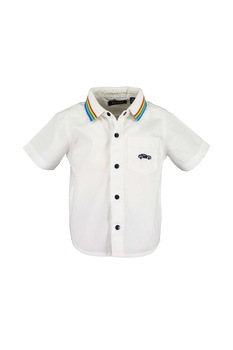 Blue Seven, Camasa de bumbac cu buzunar pe piept, Alb Blue Seven, Camasa de bumbac cu buzunar pe piept, Alb