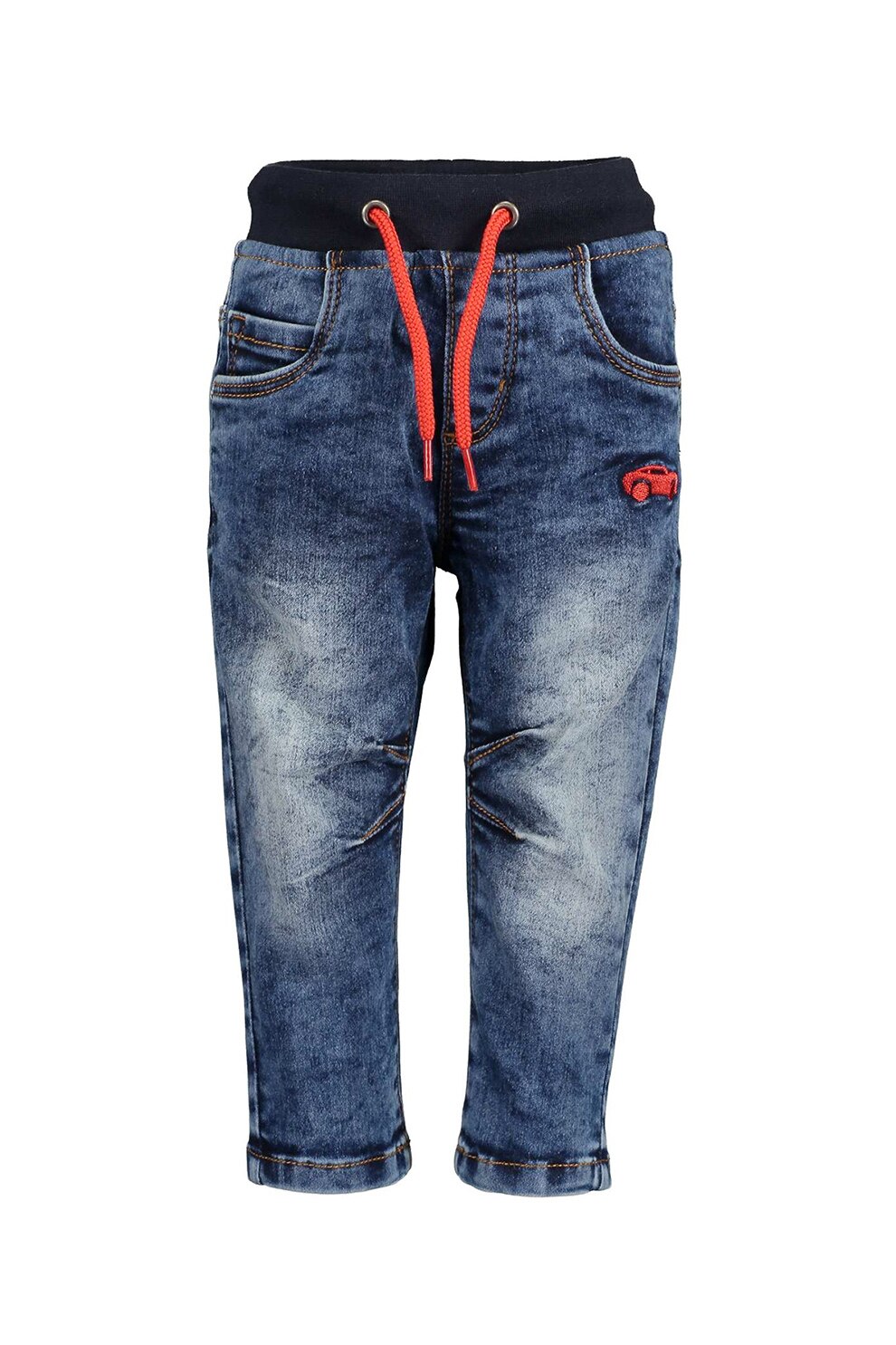 Blue Seven, Blugi cu aspect decolorat, albastru inchis/alb