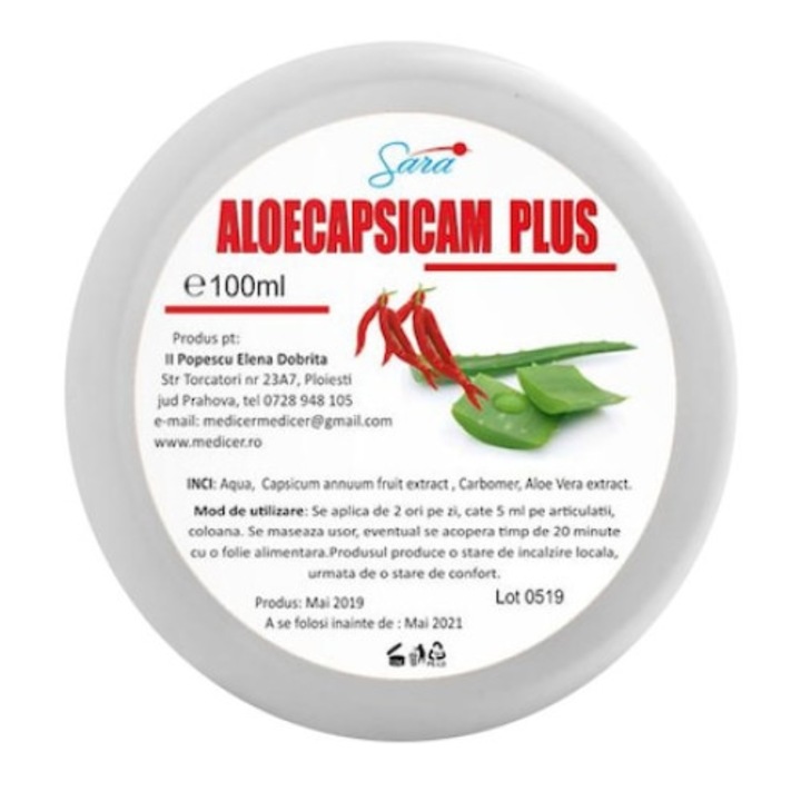 Aloecapsicam Plus krém, Aloe verával, 100 ml