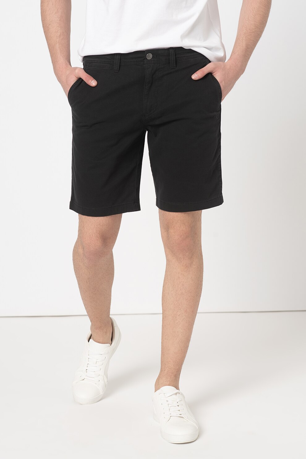 CALVIN KLEIN JEANS, Bermude chino slim fit, Negru