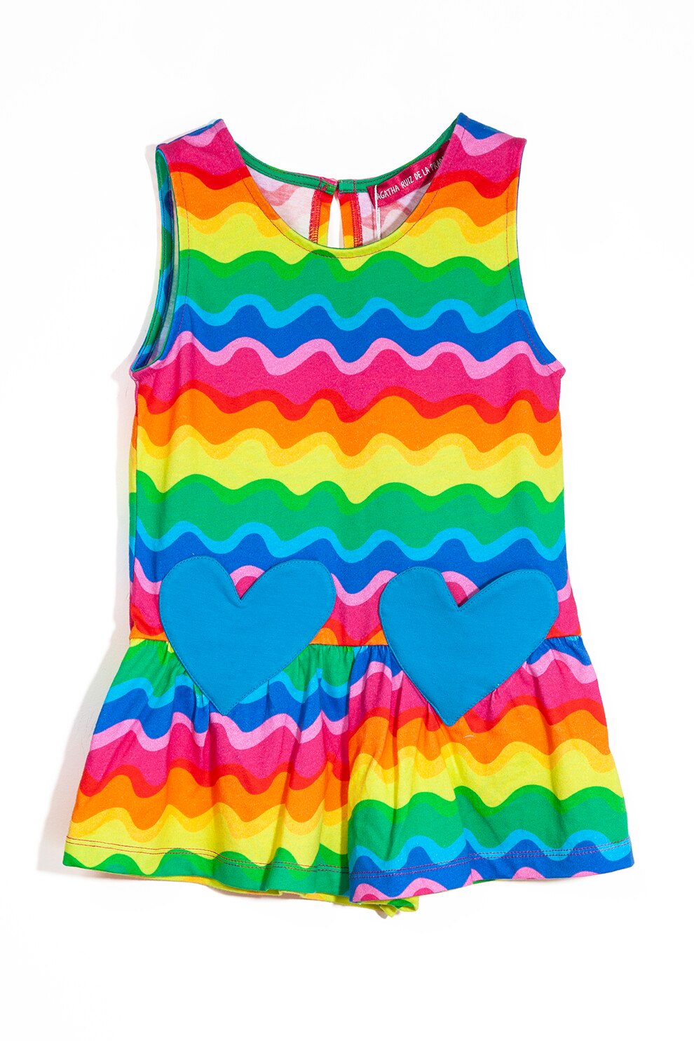 Agatha Ruiz de la Prada, Salopeta cu imprimeu, Albastru/Galben/Fucsia, 92 CM