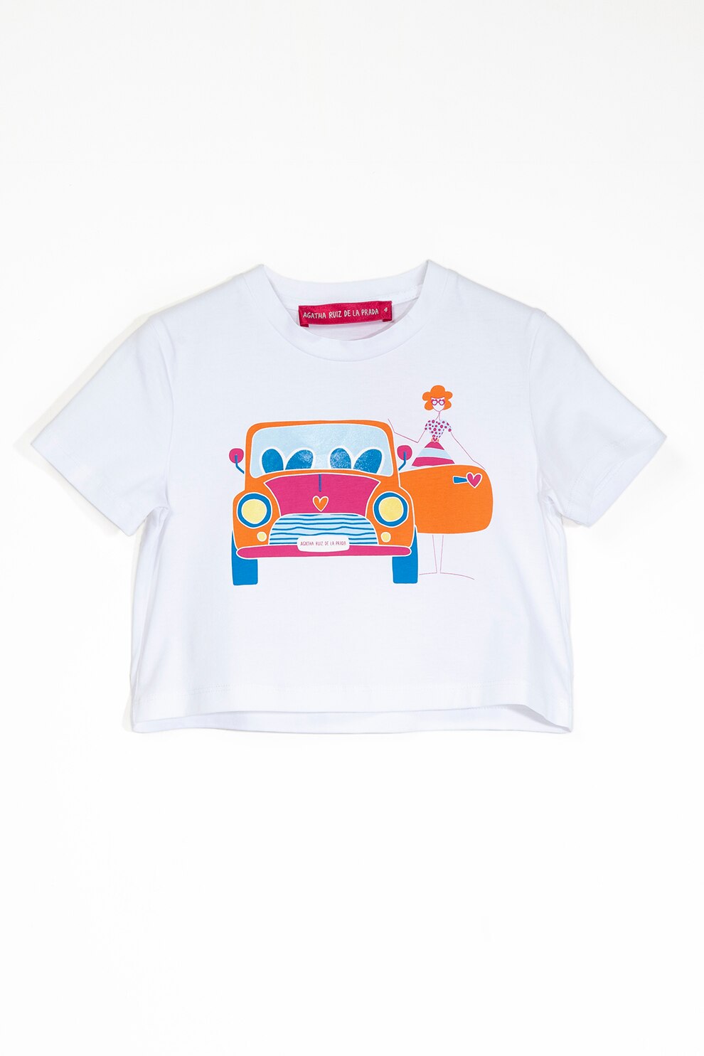 Agatha Ruiz de la Prada, Tricou cu imprimeu grafic, Alb/Roz/Oranj