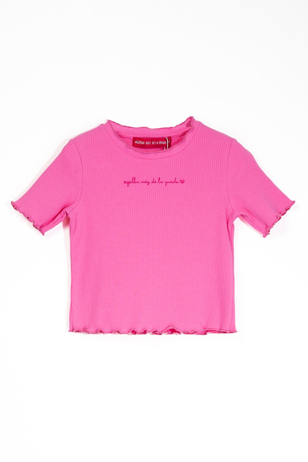 Agatha Ruiz de la Prada, Tricou cu striatii si logo brodat, Roz
