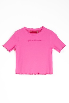 Agatha Ruiz de la Prada, Tricou cu striatii si logo brodat, Roz Agatha Ruiz de la Prada, Tricou cu striatii si logo brodat, Roz