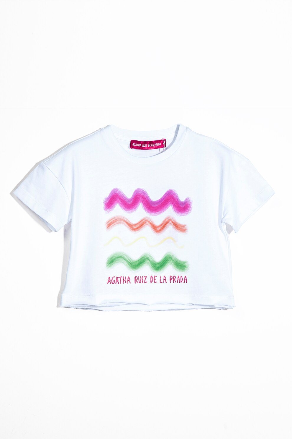 Agatha Ruiz de la Prada, Tricou cu imprimeu abstract, Alb/Fucsia/Verde