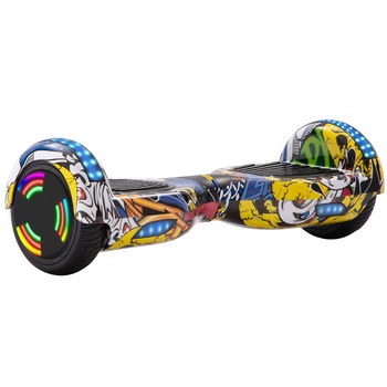 Hoverboard electric cu boxe Bluetooth, LED RGB, 500W, AC110-240V/50-60HZ, Cu sistem de auto-echilibrare, Ø6,5 inci, Multicolor Hoverboard electric cu boxe Bluetooth, LED RGB, 500W, AC110-240V/50-60HZ, Cu sistem de auto-echilibrare, Ø6,5 inci, Multicolor