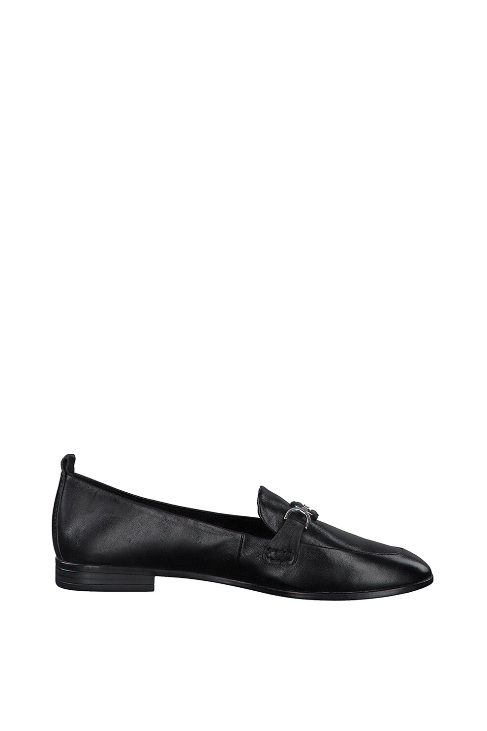 Marco Tozzi,Pantofi loafer de piele cu decoratie metalica, Negru, 36