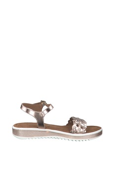 Marco Tozzi, Sandale de piele cu aspect metalizat, Auriu rose, 40 Marco Tozzi, Sandale de piele cu aspect metalizat, Auriu rose, 40