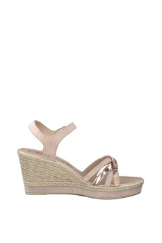 Marco Tozzi, Sandale tip espadrile wedge, Roz pal, 38 Marco Tozzi, Sandale tip espadrile wedge, Roz pal, 38