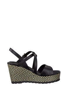 Marco Tozzi, Sandale cu talpa wedge din rafie Marco Tozzi, Sandale cu talpa wedge din rafie