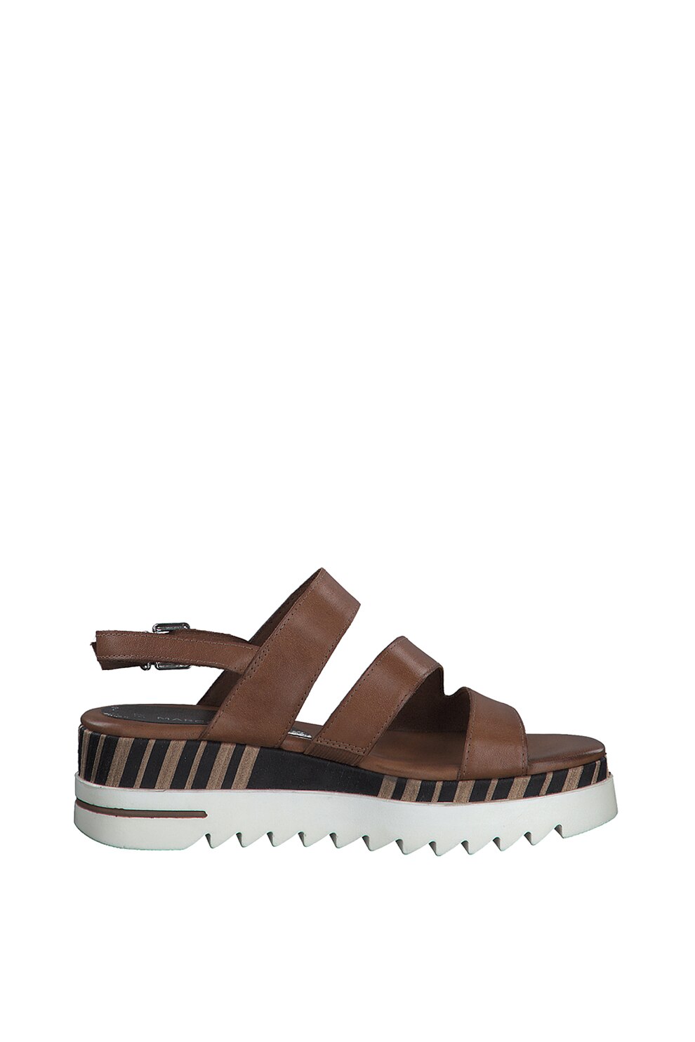 Marco Tozzi, Sandale wedge de piele, Maro, 39