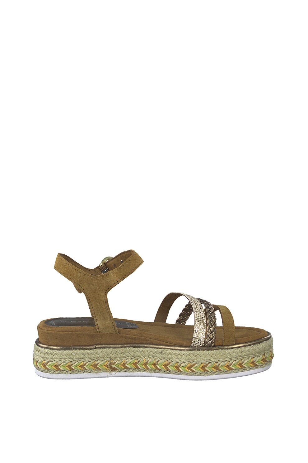 Marco Tozzi, Sandale tip espadrile wedge de piele intoarsa