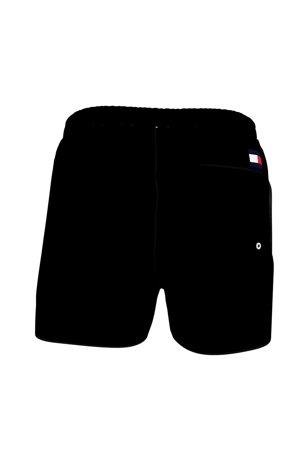Tommy Hilfiger, Pantaloni scurti de baie cu talie elastica, Negru, S