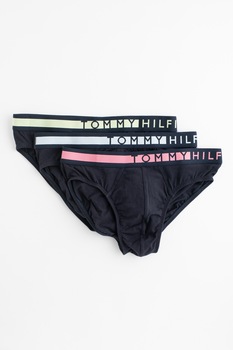 Tommy Hilfiger, Set de chiloti cu banda elastica cu logo - 3 perechi, Albastru inchis Tommy Hilfiger, Set de chiloti cu banda elastica cu logo - 3 perechi, Albastru inchis
