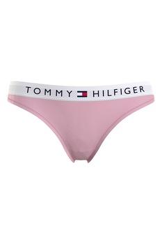 Tommy Hilfiger, Chiloti tanga cu banda logo in talie, UW0UW01555, Roz