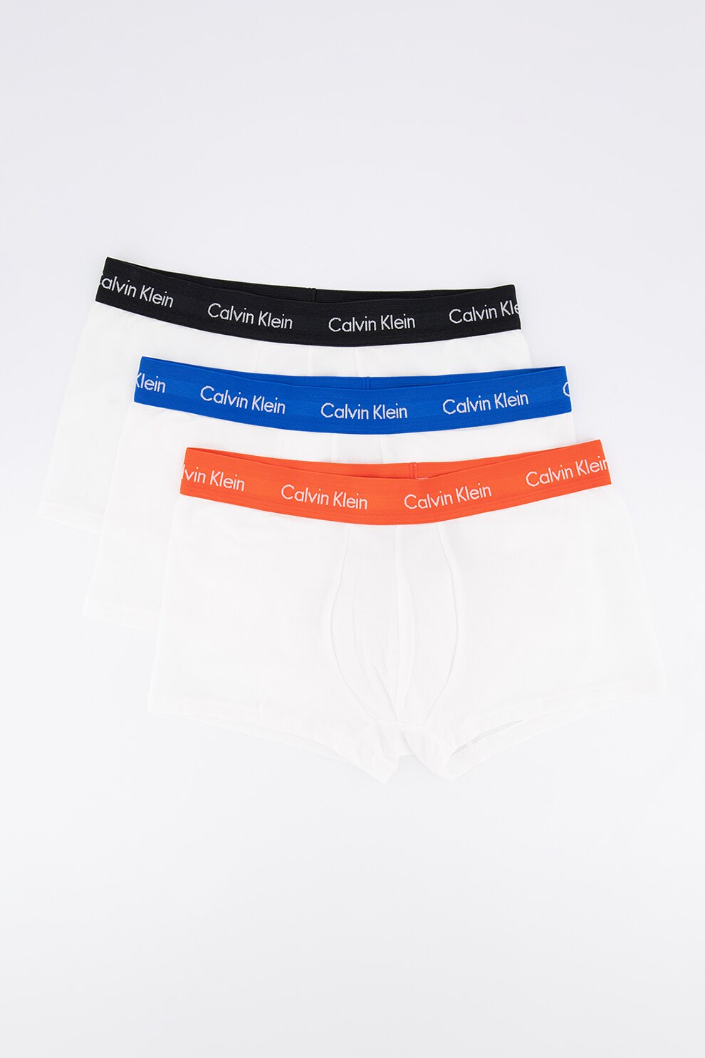 CALVIN KLEIN, Set de boxeri cu banda logo contrastanta in talie - 3 perechi, Alb/Rosu/Albastru