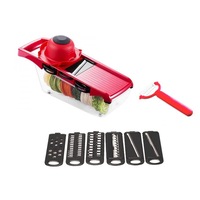 razatoare multifunctionala 6 in 1 fast veggie taie felii monopera finaotel inoxidabil 6 lame incluse culoare rosiedoty imagen 5_0_
0