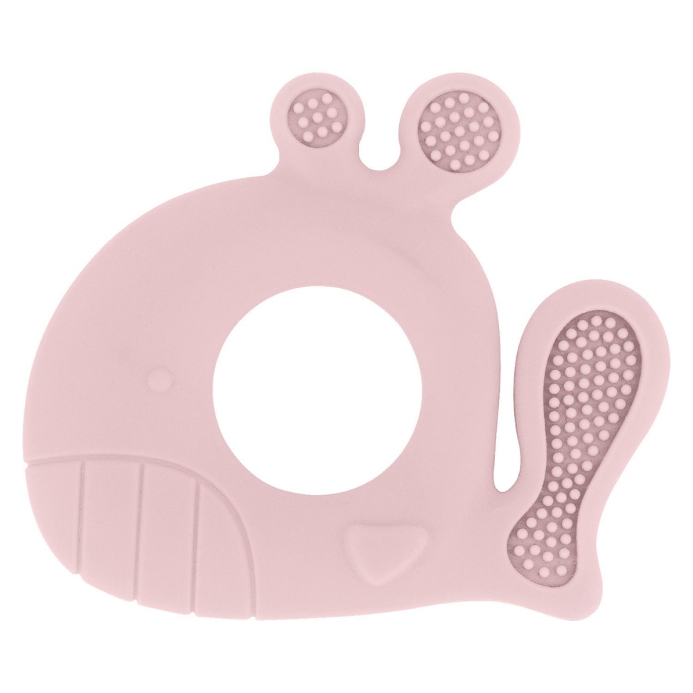 Jucarie dentitie din silicon KikkaBoo Whale Pink