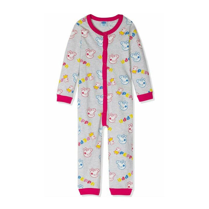 Salopeta, Peppa Pig, gri cu roz