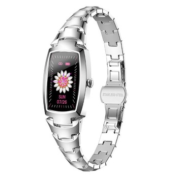 Ceas SmartWatch femei H8 pro, argintiu, Monitorizare ritm cardiac, Monitorizare Somn si , Monitoraze oxigen in sangen, SpO2, Tensiune arteriala, Full touch screen, Notificari Apeluri/Fb/Sms Ceas SmartWatch femei H8 pro, argintiu, Monitorizare ritm cardiac, Monitorizare Somn si , Monitoraze oxigen in sangen, SpO2, Tensiune arteriala, Full touch screen, Notificari Apeluri/Fb/Sms