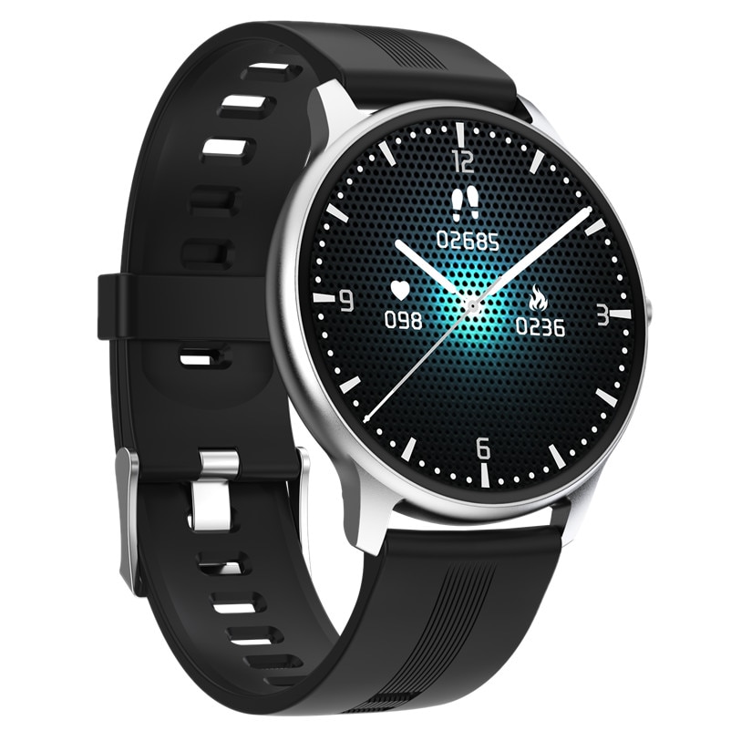 Ceas inteligent LW11, Ecran tactil complet ,Tracker fitness, Ritm cardiac, Tensiune arteriala, Monitor de oxigen, Bluetooth pentru Android iOS, Negru