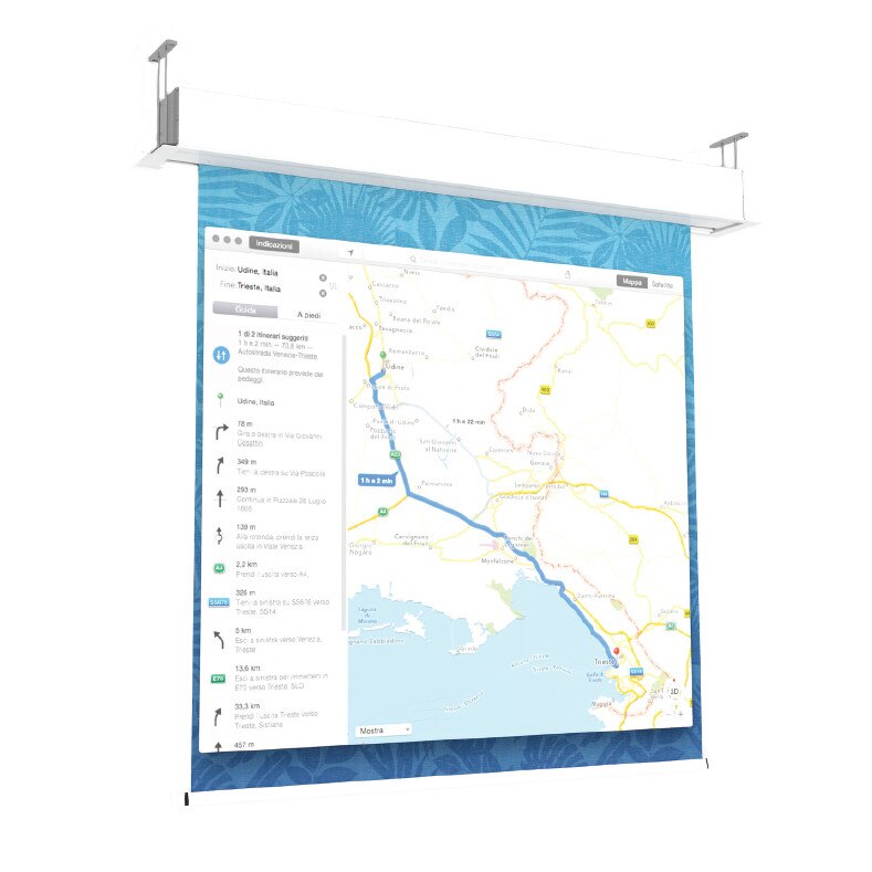 Ecran proiectie electric profesional, 250 x 190 cm, incastrabil in tavan, GIOTTO, Format 4:3