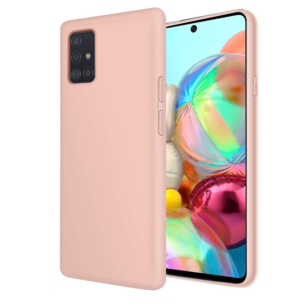 Husa protectie pentru Samsung Galaxy A71, Ultra Slim, Ultra Soft, din silicon cu microfibra la interior, Nude