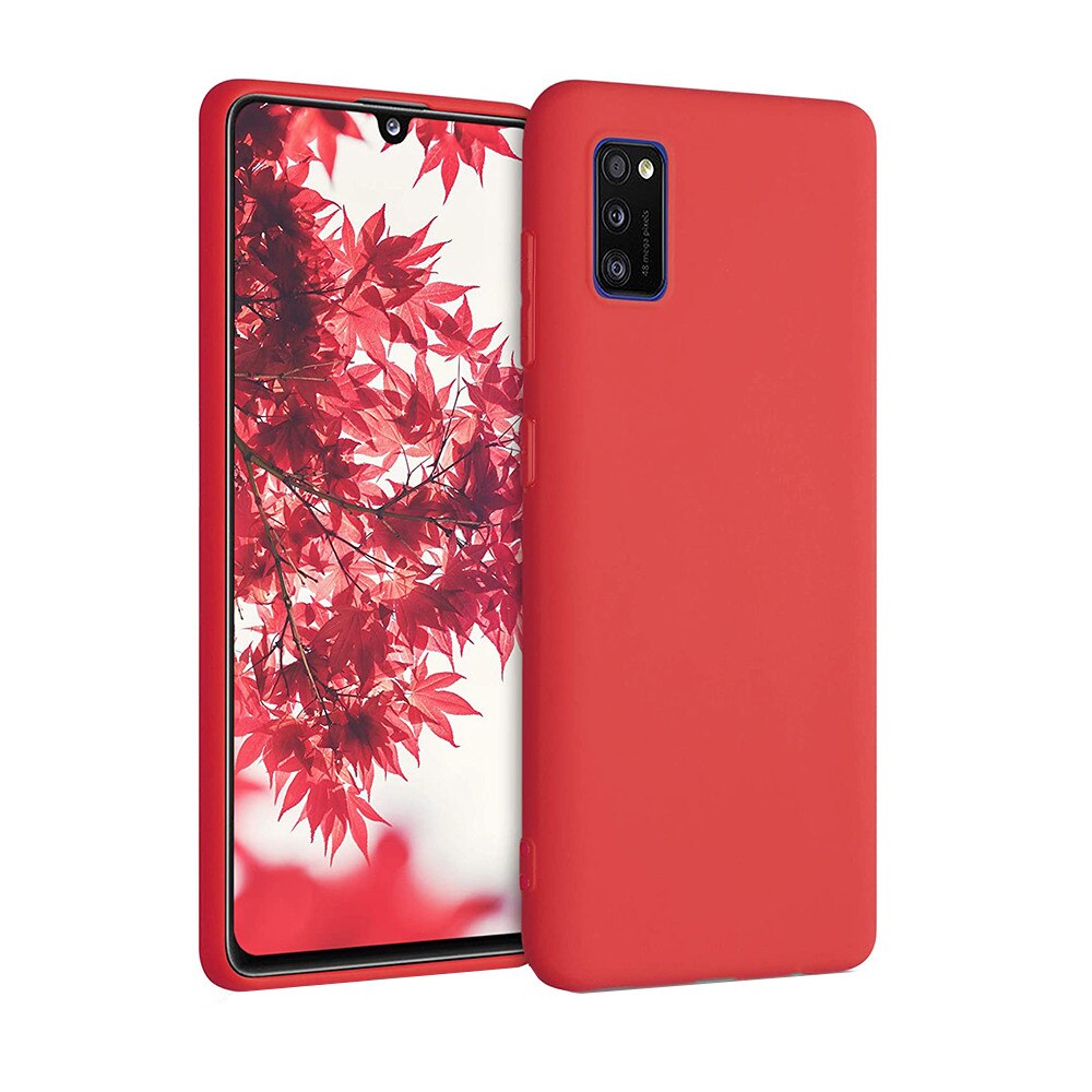 Husa protectie pentru Samsung Galaxy A41, Ultra Slim, Ultra Soft, din silicon cu microfibra la interior, Rosu