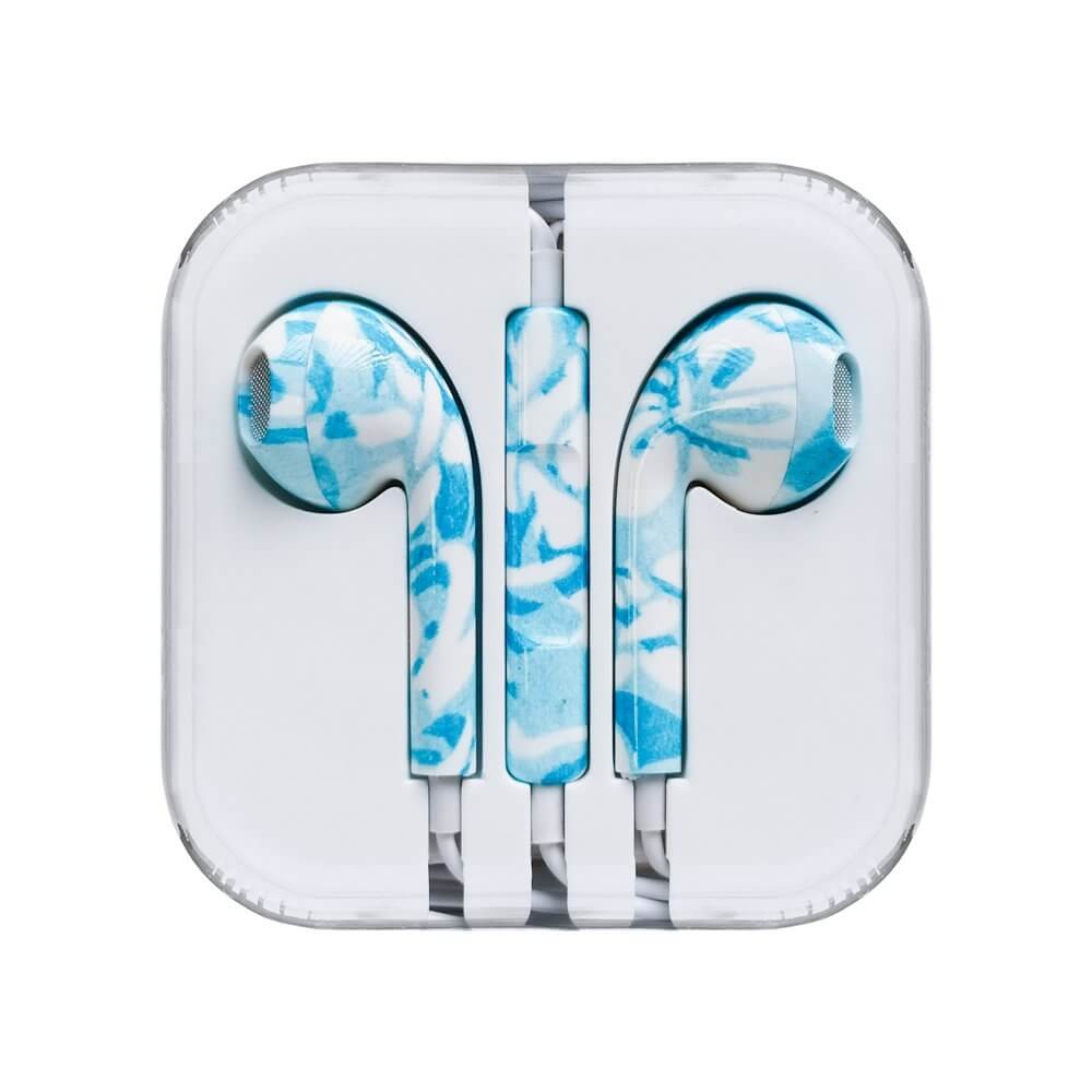 Casti iPhone / iPad / iPod, Mufa Jack 3.5mm, Controller si Microfon, Model Marmura, Albastru