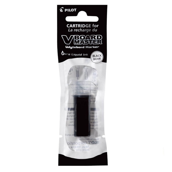 Rezerve Marker Pilot VBoard Tabla Magnetica, 12 Buc/Set, Negru