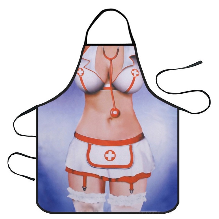 Sort de bucatarie creativ, pentru gatit cu model albastru/alb