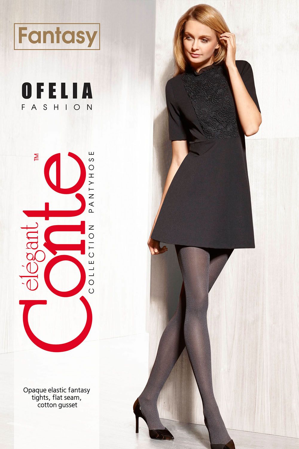 Dres gros din microfibra Fantasy Ofelia, Conte Elegant, Grafit