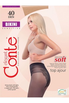 Ciorap Bikini 40 Den, chilot dantelat, Conte Elegant, Shade Ciorap Bikini 40 Den, chilot dantelat, Conte Elegant, Shade
