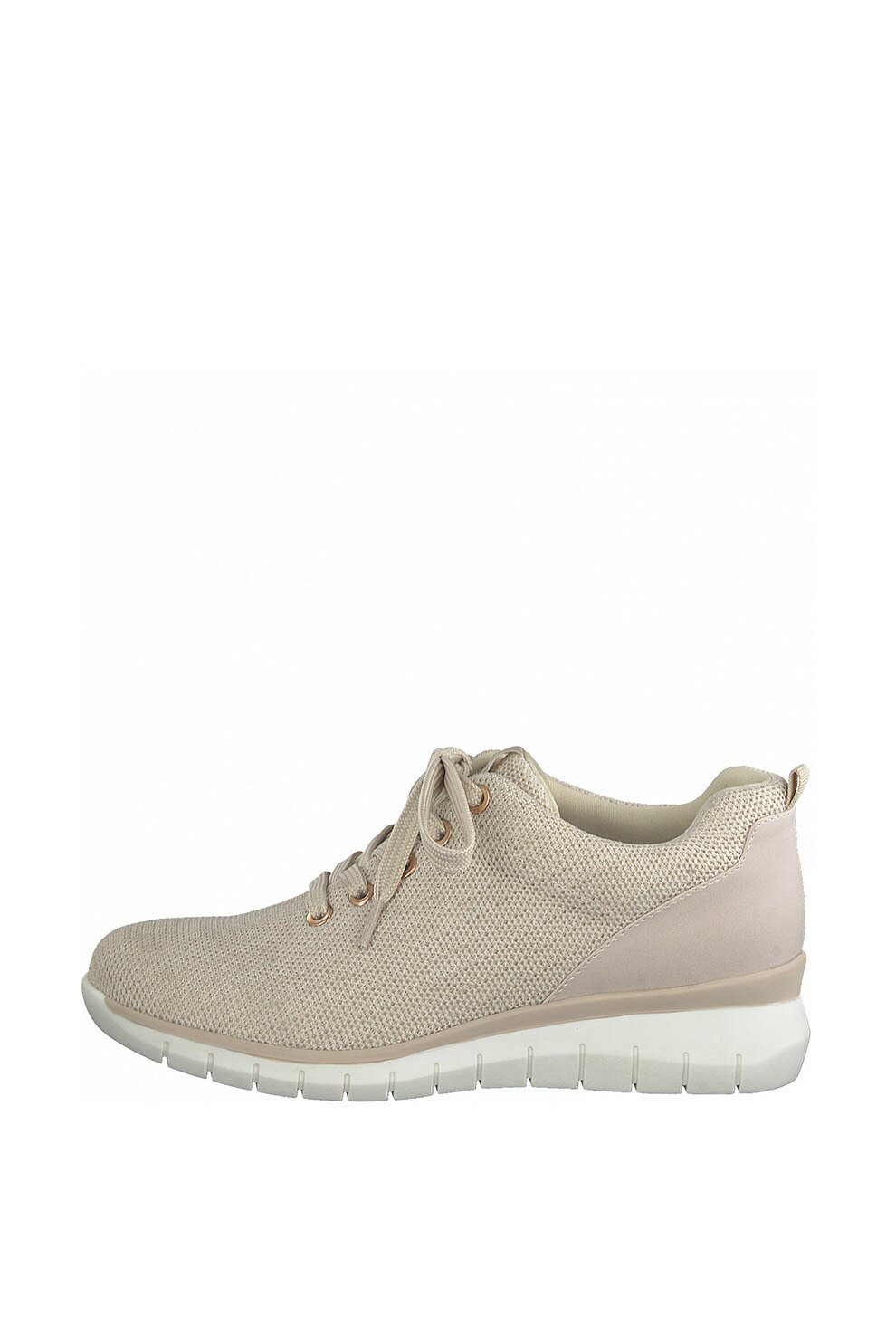 Tamaris, Pantofi sport din piele ecologica si plasa, Grej, 39