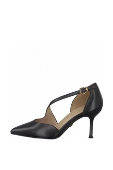 Tamaris, Pantofi stiletto de piele cu bareta asimetrica Tamaris, Pantofi stiletto de piele cu bareta asimetrica