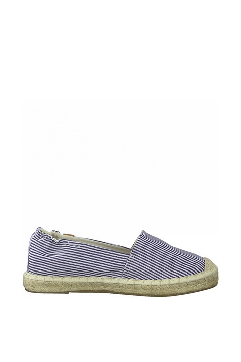 Tamaris,Espadrile cu model in dungi, Bleumarin/Alb, 38