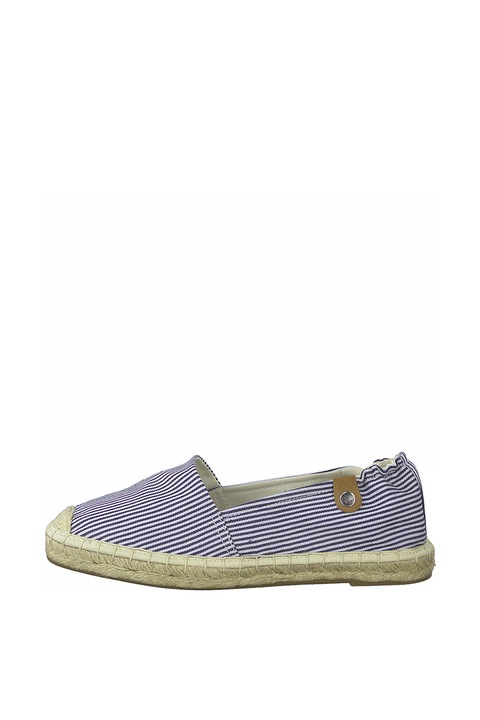 Tamaris,Espadrile cu model in dungi, Bleumarin/Alb, 38
