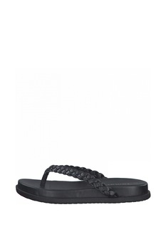 Tamaris, Papuci flip flop, din piele ecologica, cu aspect impletit Tamaris, Papuci flip flop, din piele ecologica, cu aspect impletit