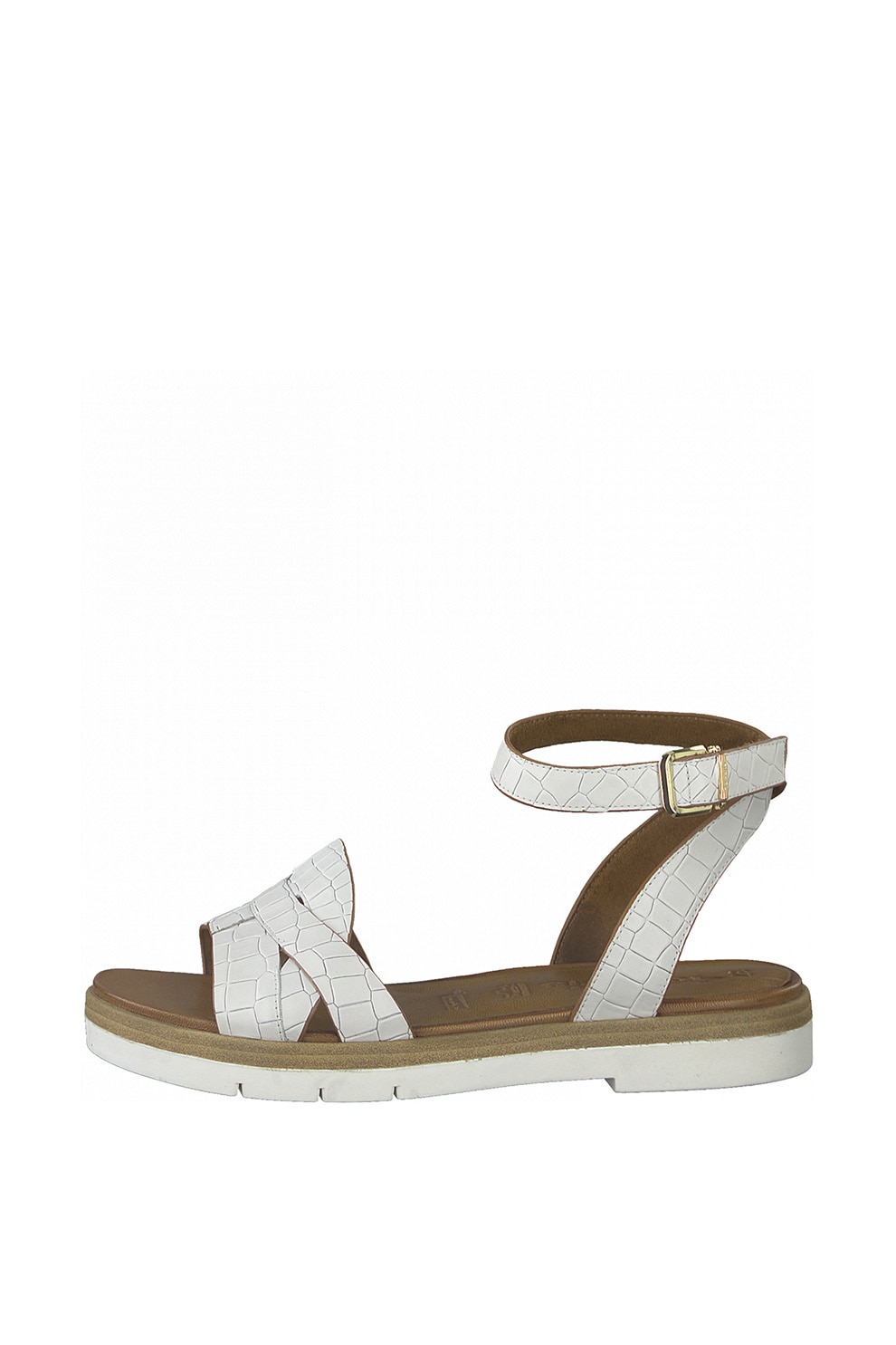 Tamaris, Sandale de piele cu model piele de reptila