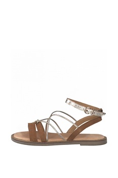 Tamaris, Sandale de piele si piele ecologica, cu barete multiple Tamaris, Sandale de piele si piele ecologica, cu barete multiple