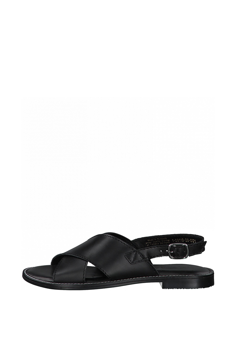 Tamaris, Sandale slingback de piele, Negru, 37