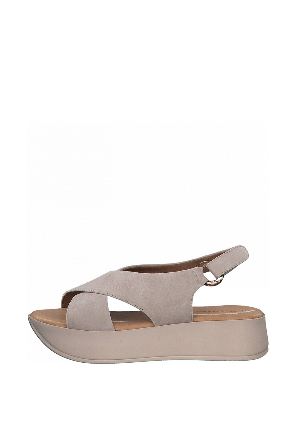 Tamaris, Sandale wedge slingback de piele intoarsa