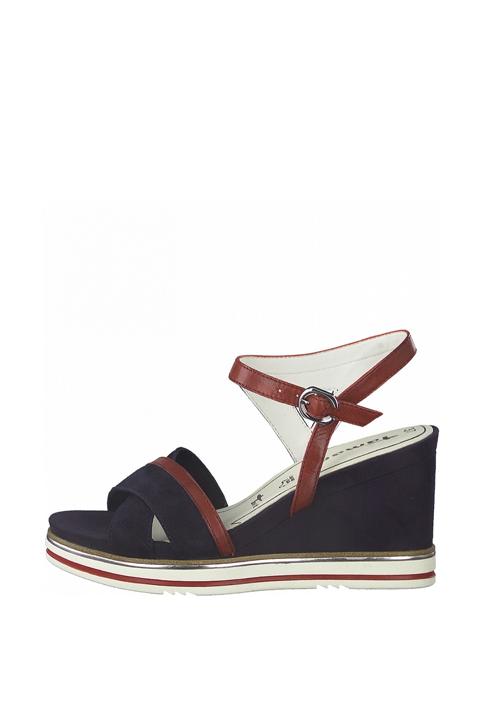 Tamaris, Sandale wedge de piele intoarsa