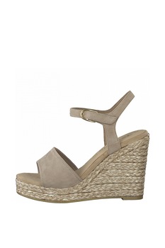 Tamaris, Sandale wedge tip espadrile de piele intoarsa Tamaris, Sandale wedge tip espadrile de piele intoarsa
