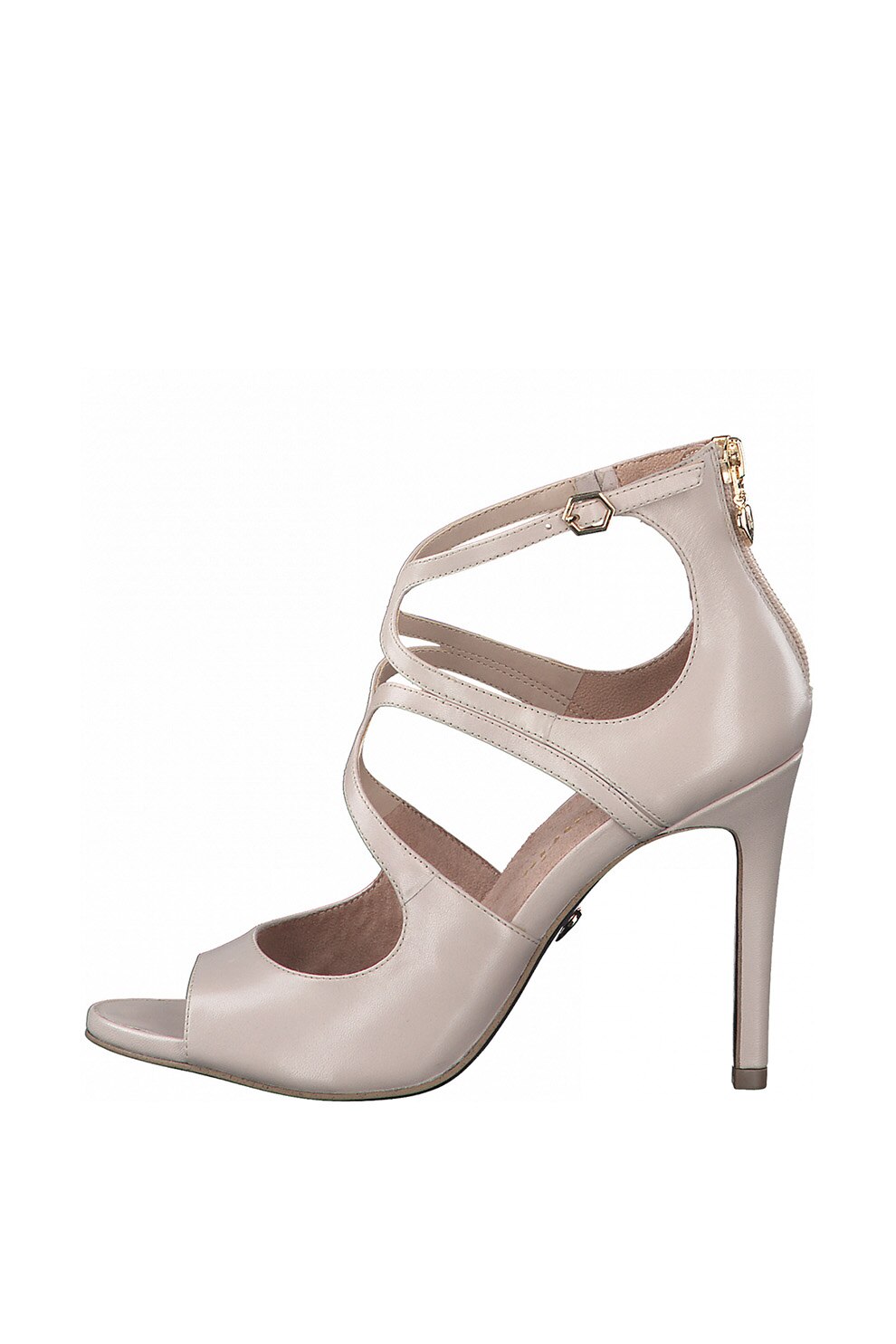 Tamaris, Sandale de piele cu varf decupat